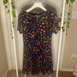 Bright floral mesh dress💐